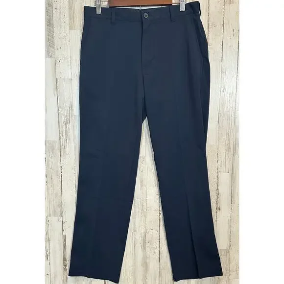 Izod Golf Mens Pants 32x32 Straight Leg Slim Navy Blue Stretch Chino Flat Front - Picture 1 of 7